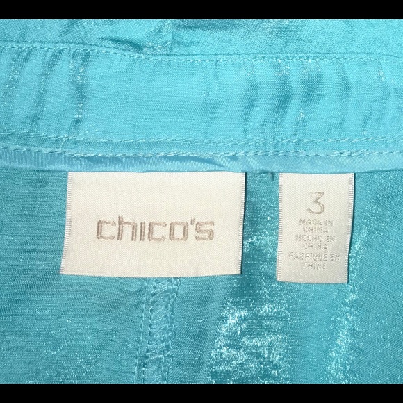Chico’s Turquoise Waterfall Blazer sz 16(3) - Picture 4 of 6